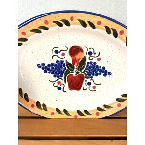 Buffalo China Large Oval Fruit Serving Platter Cottage, Folkart, Rare